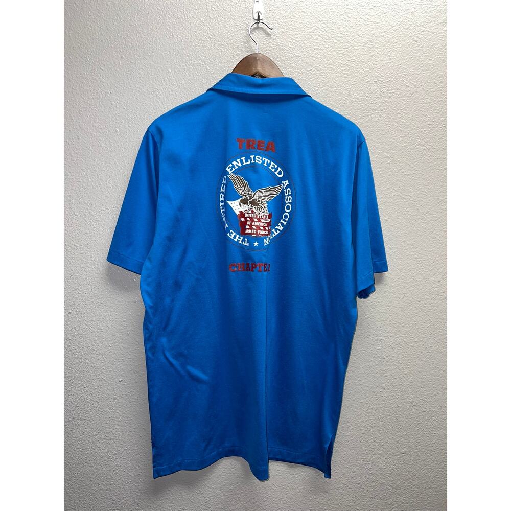Vintage Armed Forces Polo Shirt USA TREA Enlisted Soldier Mens Large